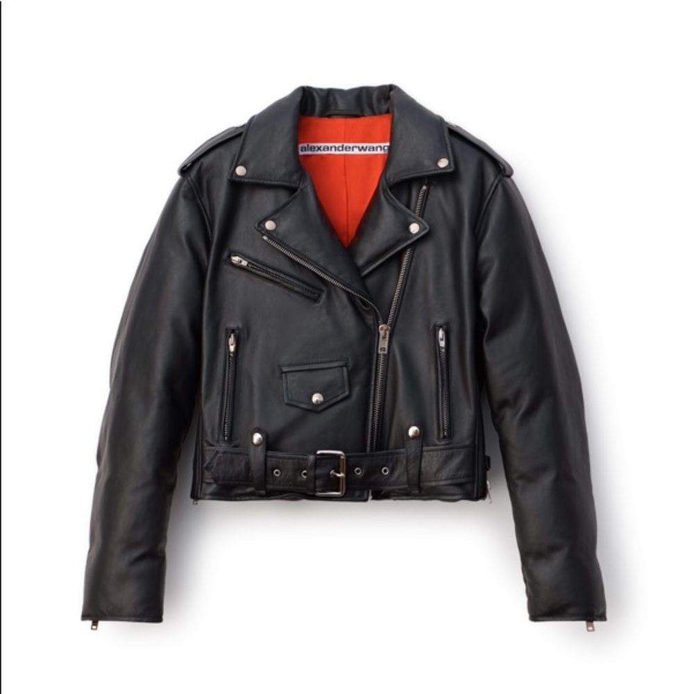 Alexander Wang Black Padded Leather Biker Jacket
